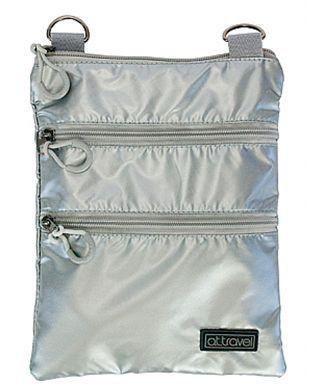 3 Zip Travel Bag in Metallic Silver finish